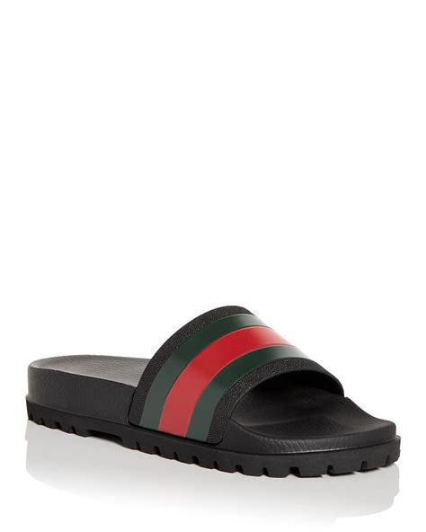 gucci slides web stripe slide